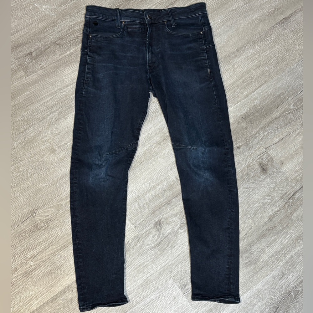G-Star Raw‎ Jeans Mens 32x27 D-Staq 3D Skinny Dark Blue Denim